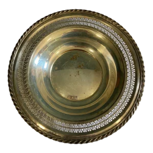 1940s Silverplate Cachepot or Bowl With Woven Edges