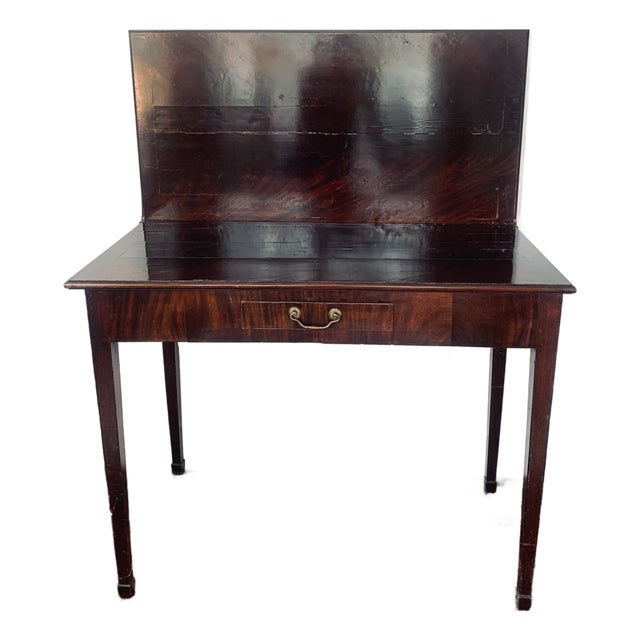 18th Century Georgian Style Mahogany Flip Top Card Table For Sale