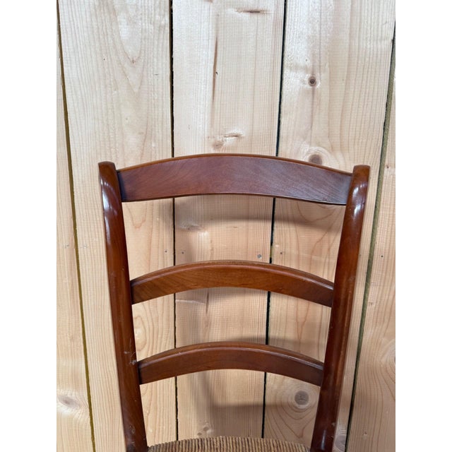 Louis XV Style Rustic Chairs in Fruitwood with Rush Seats, 19th Century, Set of 8 For Sale - Image 6 of 10