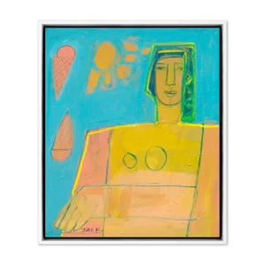 Vasiliki by Rebecca Jack in White Frame, Large Art Print on Canvas