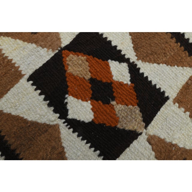 1970s Vintage Turkish Oushak Handmade Wool Cotton Beige Runner Rug For Sale - Image 6 of 11