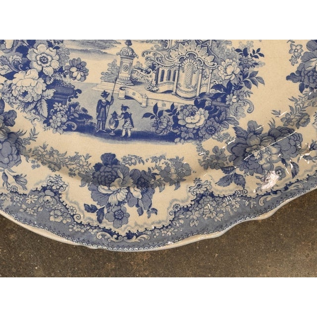 19th Century Blue and White Platter For Sale - Image 4 of 9