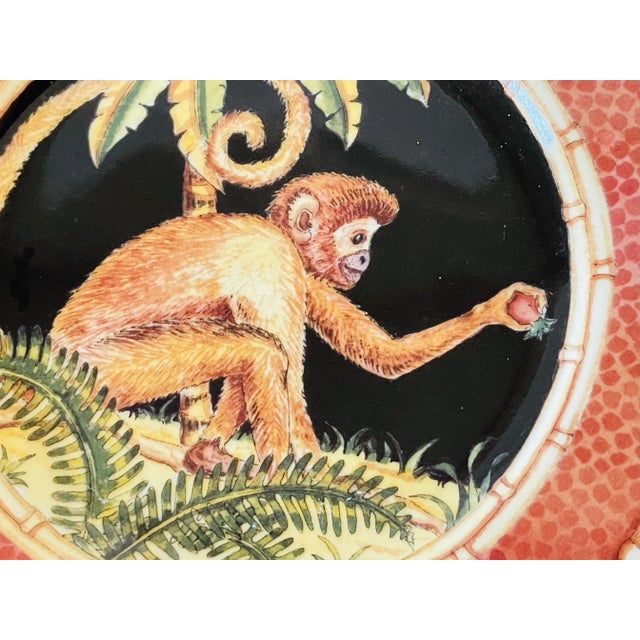 1990s Boho Coastal Jungle and Safari Sadek Plates- a Pair For Sale - Image 4 of 5
