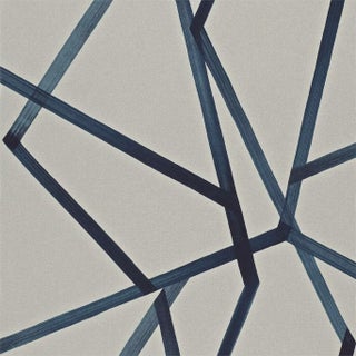 Harlequin Sumi Wallpaper in Linen/Indigo For Sale