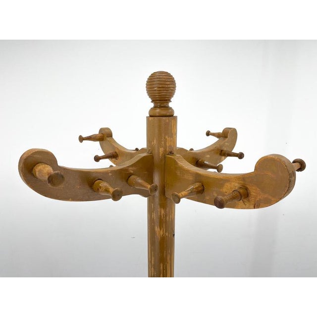 Big Vintage All-Wood Coat Stand, Czechoslovakia, 1950s For Sale - Image 4 of 9