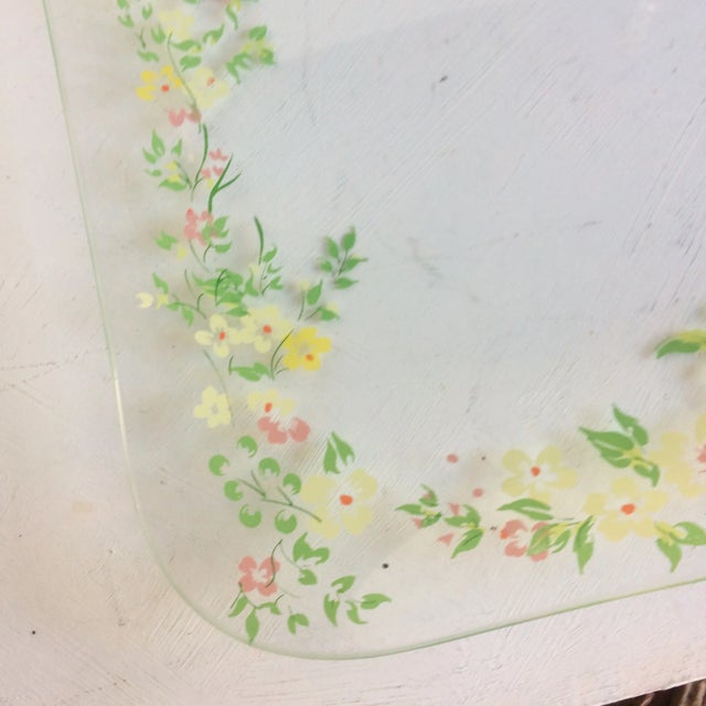 Dorothy Thorpe California Wild Flower Glass Square Serving Platter For Sale - Image 9 of 13