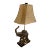 1990s Lamp With Silk and Capiz Shell Shade For Sale