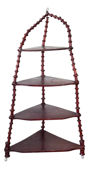 Antique Hanging Spool-Turned Corner Shelf — Jonathan Parks Estate, Santa Fe 1880