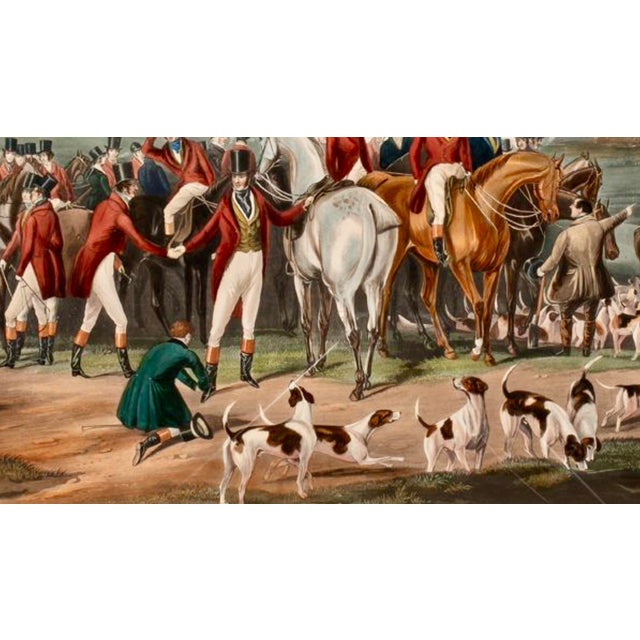 English Mid 19th Century Francis Calcraft Turner “The Noble Tips” Tally Ho Fox Hunt Hand-Colored Lithograph, Framed For Sale - Image 3 of 5