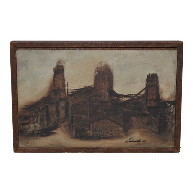 Abstract Cityscape by Beat Era San Francisco Artist George Bertuccelli C.1960s For Sale