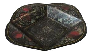 19thc Original Decorated Toleware Apple Tray From Pennsylvania