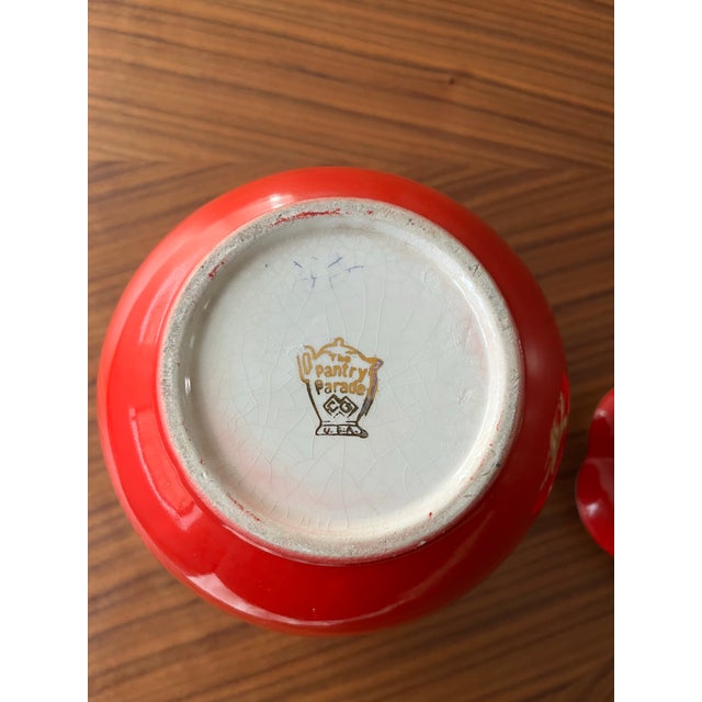 Ceramic 1940s Kitchen Parade Tomato Lidded Cookie Jar For Sale - Image 7 of 9