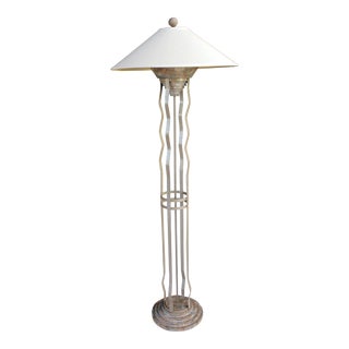 1980s Postmodern Steel and Plaster Floor Lamp For Sale