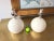 1960s Lightolier White Ball Lamps & Shades - a Pair For Sale - Image 9 of 17