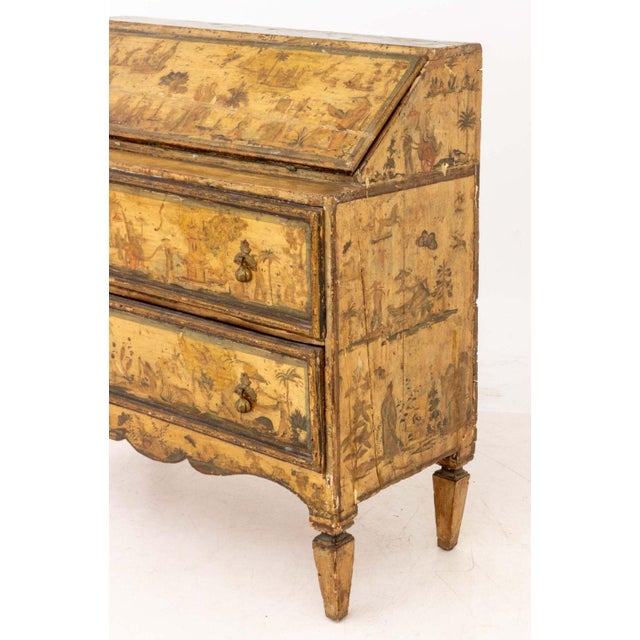 Venetian Chinoiserie Painted Secretaire For Sale - Image 11 of 14