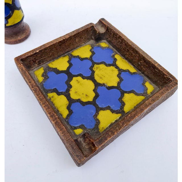 Mid-Century Modern Smoking Set with Ashtray and Lighter by Aldo Londi for Bitossi, 1960s, Set of 2 For Sale - Image 11 of 13