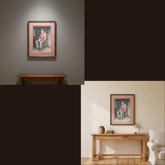1970s Hubert Shuptrine "Patient Turn"-Framed Southern Country Art Print-Hand Signed For Sale - Image 11 of 11