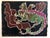 Vintage Vibrant Mod Mythological Dragon Psychedelic Woodblock Woodcut Print, c.1960-1970s For Sale