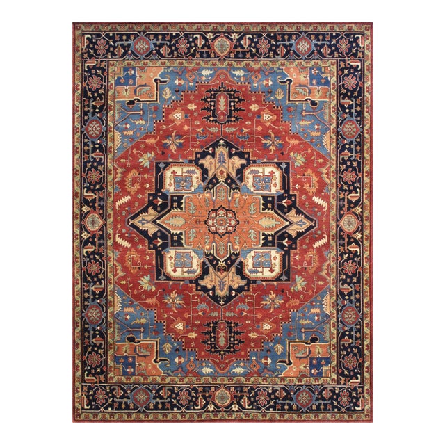 Serapi Wool Rust Area Rug- 9' 1'' X 12' 2'' For Sale