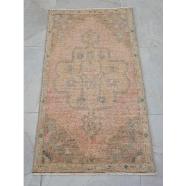 1970s Vintage Hand Knotted Small Rug For Sale - Image 4 of 8