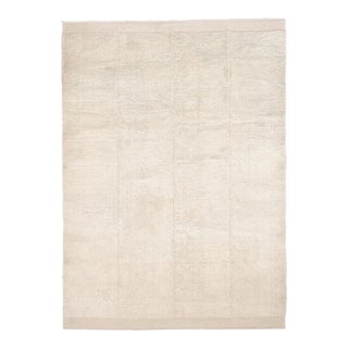 1970s Turkish Organic Off White Floor Wool Rug For Sale