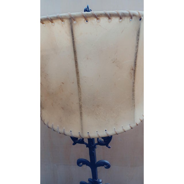 1990s Tuscan Style Scroll Cast Iron Lamps a Pair For Sale - Image 9 of 11