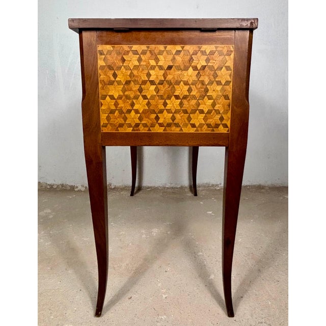 Brown 20th Century Spanish Marquetry Vanity Desk with Drop Leaves For Sale - Image 8 of 18