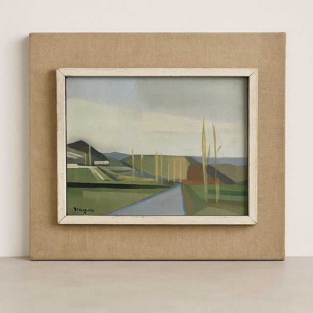 Henri Wacquiez, Modernist Landscape, 1950s, Oil on Canvas, Framed For Sale - Image 7 of 8