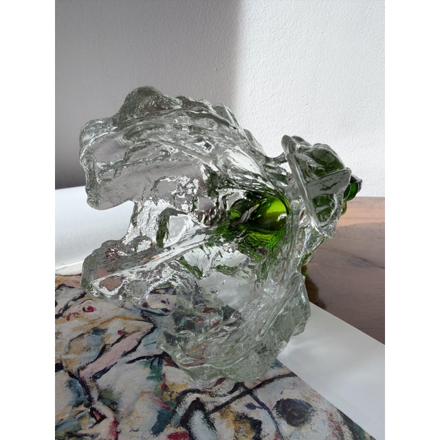 Green Glass Kasvimaaalla Vase by Pertti Santalahti for Humppila, Finland, 1980s For Sale - Image 9 of 12