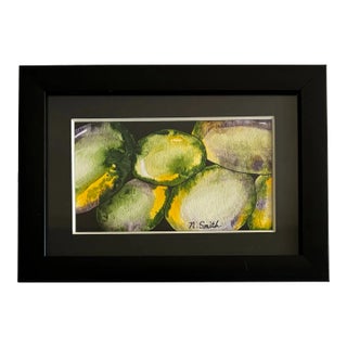Rock Collection Original Watercolor Painting Signed and Framed For Sale