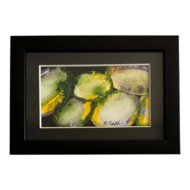 Rock Collection Original Watercolor Painting Signed and Framed For Sale
