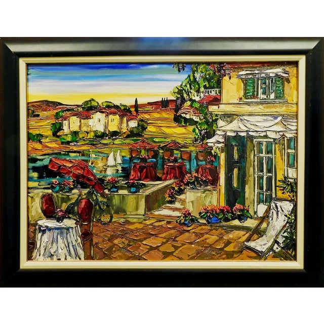 "Untitled" framed Original Acrylic Painting on Canvas by Maya Eventov Hand signed by the artist museum mounted, matted and...