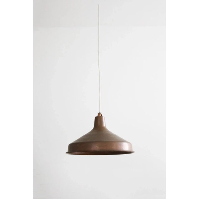 Danish Brutalist Hand-Hammered Copper Pendant Lamp from ES Horn Aalestrup, 1960s For Sale - Image 9 of 9