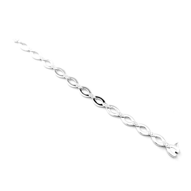 Silver Cartier 18K White Gold Diamond Diadea Link Bracelet Certificate For Sale - Image 8 of 11