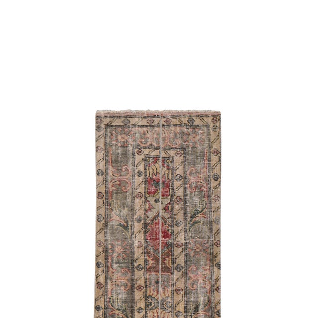 Mid-Century Modern 1960s Distressed Extra Long Turkish Runner Rug - Stair Rug 1'7'' X 23'4'' For Sale - Image 3 of 12