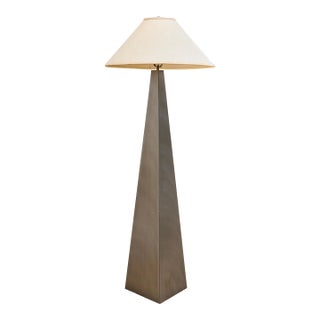 Mid 20th Century Rare Designer Stainless Steel Floor Lamp For Sale