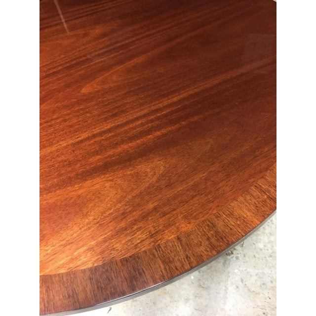 Wood 48” Round Mahogany Georgian Style Accent Foyer Table by Leighton Hall - Showroom Sample For Sale - Image 7 of 8