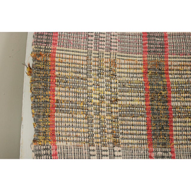 Rag Rug Vintage European Carpet Stair Runner 108 by 24 Inches Red and