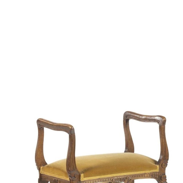 Furniture - Pair of Louis XV style stools - 19th century. Portuguese, 19th century, in walnut wood with carvings....