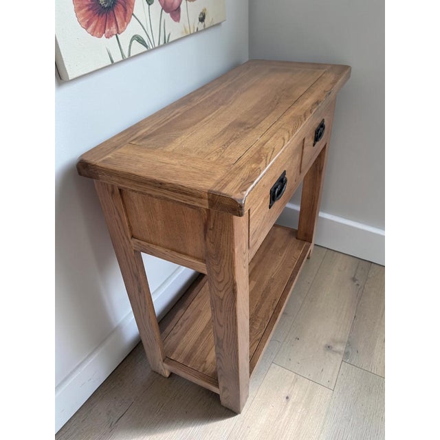 Vintage Country Oak Side Table, 1980 For Sale - Image 9 of 16