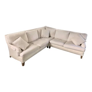 White Lee Industries Custom Slip-Covered Couch For Sale