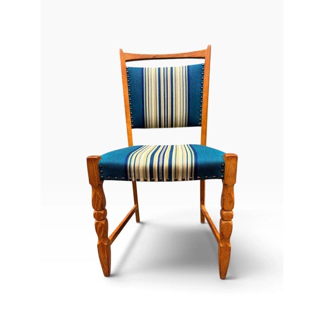 Set of Six Danish Oak Dining Chairs by Henning Kjærnulf For Sale - Image 9 of 12