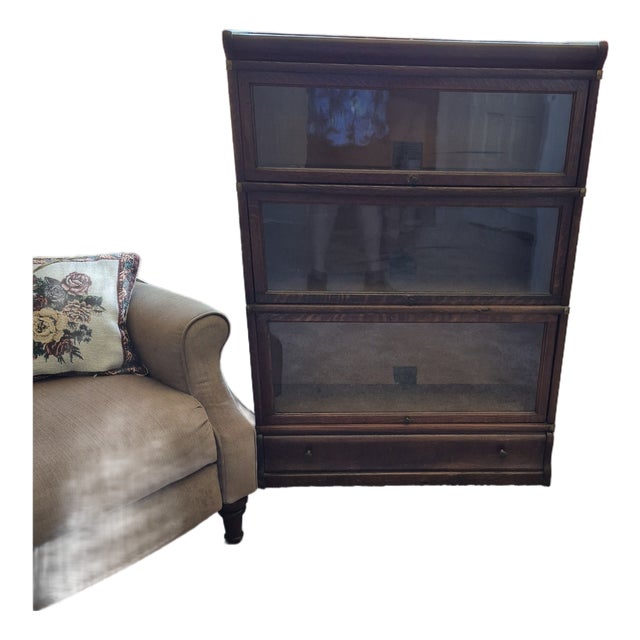 Oak Globe-Wernicke Antique Stacking Barrister Bookcase For Sale