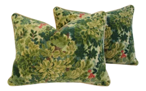 Itlaian Scalamandre Tapestry Velvet Marly Pillows - a Pair