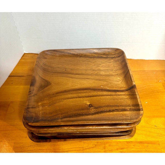 These Vintage Teak Serving/Appetizer Plates are a charming addition to any kitchen or dining room. Handmade with care, the...