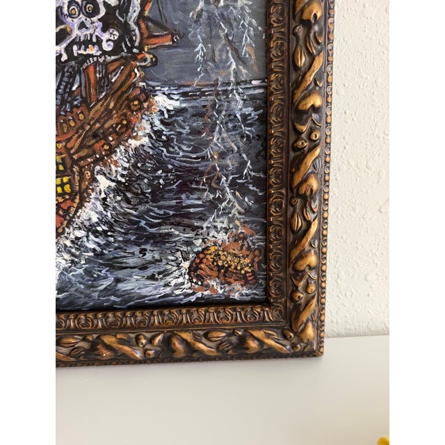 Serg Graff "Haunted Pirate Ship" Original Acrylic Painting Fantasy Maritime Art For Sale - Image 10 of 11