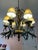 Currey & Company Vintage Regency Tole Wheat Sheaf Chandelier in the Style of Currey and Company For Sale - Image 4 of 11