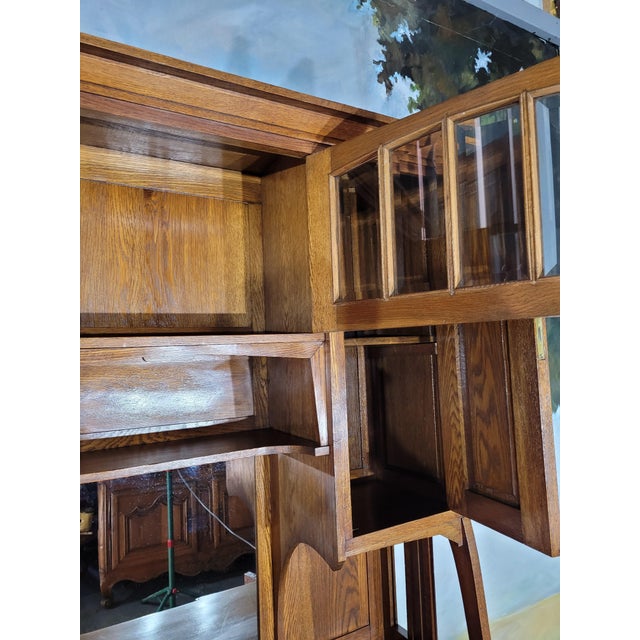 Brown Art Nouveau Two-Part Cupboard, 1920s For Sale - Image 8 of 13