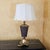 Victorian Vintage Brass & Faux Leather Table Lamp With Off‑White Silk Shade — 26.5" For Sale - Image 3 of 18