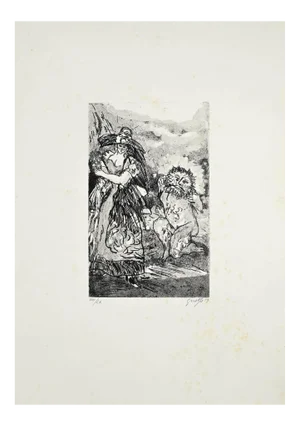 Guelfo Bianchini, True and False Masks, Etching, 1959